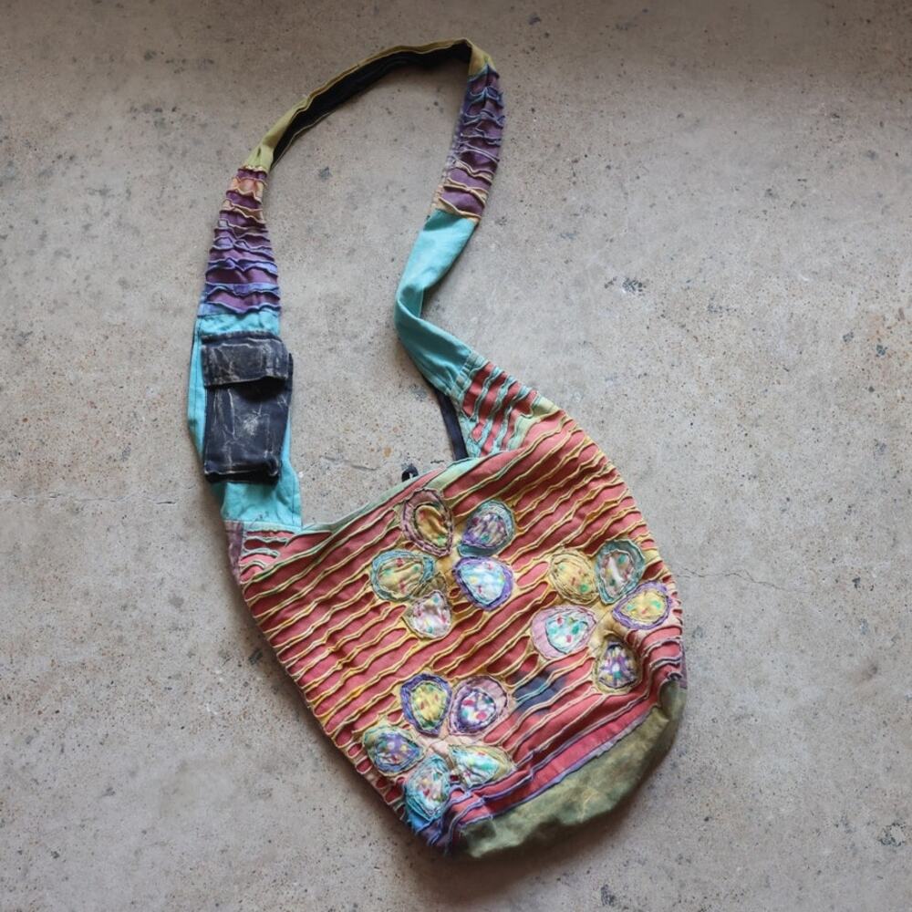 Title  Handmade Patchwork Festival Crossbody Bag Hippie Boho Purse